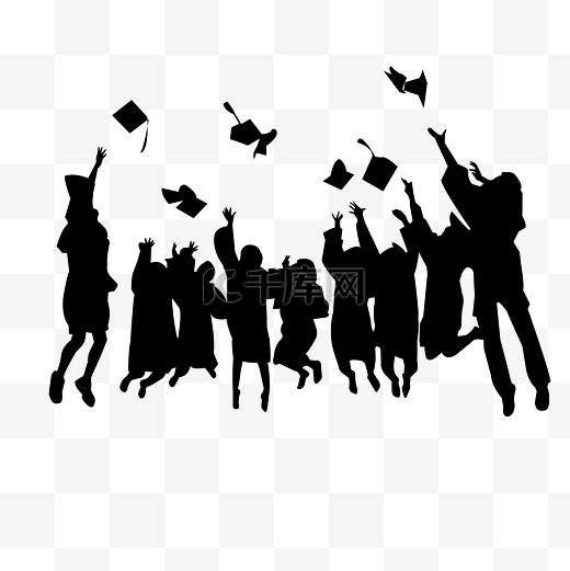 毕业季一群跳跃的毕业生毕业照图片