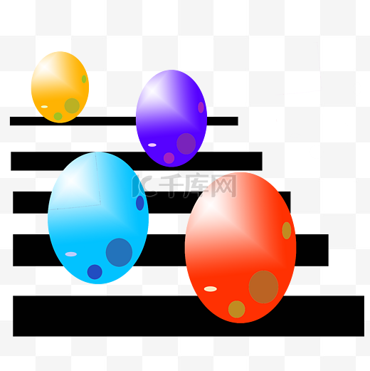 彩色的复活节彩蛋插画图片