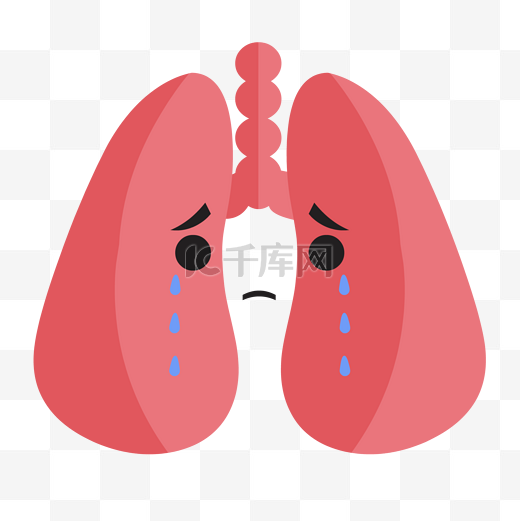 肺炎卡通生病的肺图片