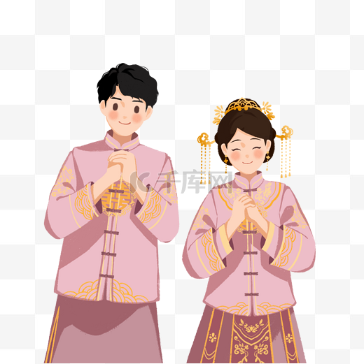中式新婚夫妻图片