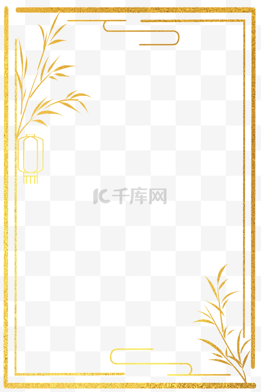 中国风云纹竹子背景边框图片