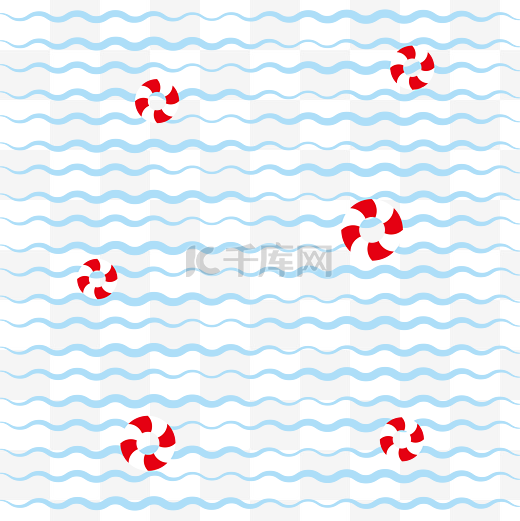 夏日凉爽泳圈海洋底纹图片