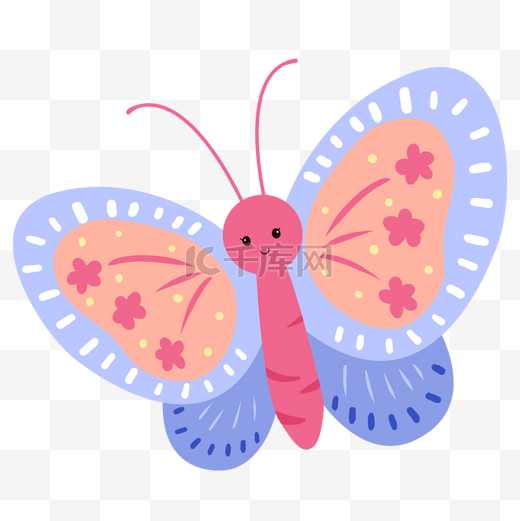 蝴蝶卡通可爱粉色图片