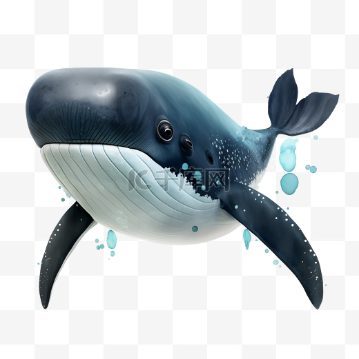 卡通手绘海洋动物鲸鱼图片