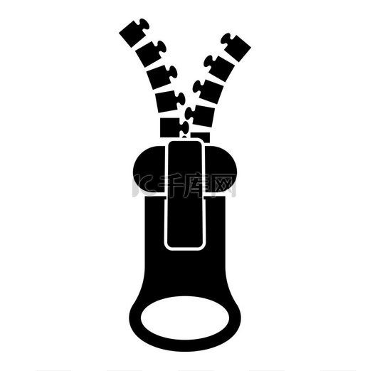 定制拉链图标黑色矢量插图平面风格简单图片图片