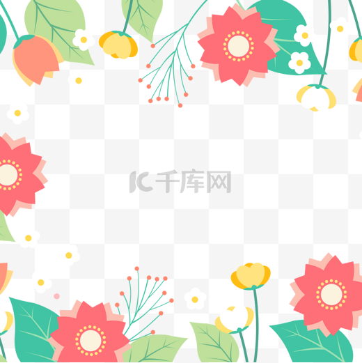 彩绘春季花卉边框图片