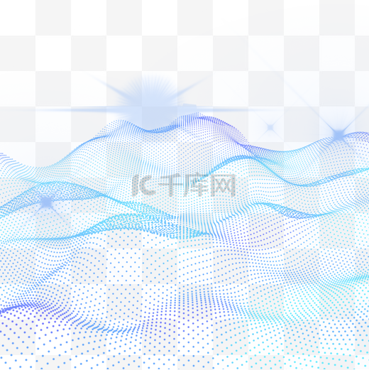 蓝紫色科技网格光效抽象量子图片