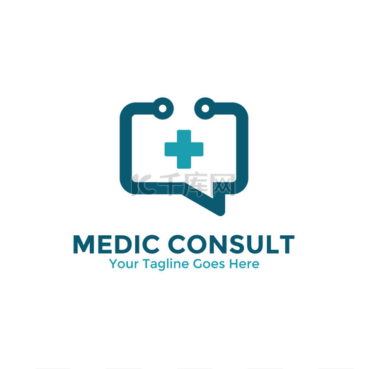 医疗咨询标志设计模板。医疗在线Logo医疗病媒.图片