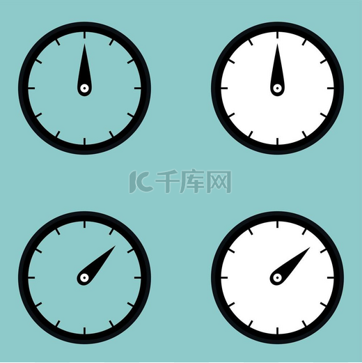 Black clock watcher timer icon.. Black clock watcher 计时器图标已设置。图片