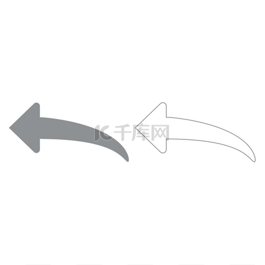 Arrow return or reply grey set grey set icon .. 箭头返回或回复灰集图标 ..图片