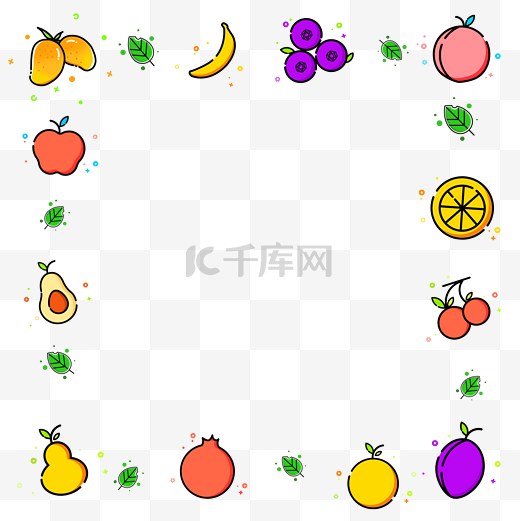 水果MBE风格边框文本框图片