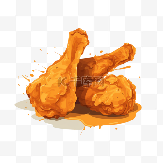 卡通手绘美食食物炸鸡图片