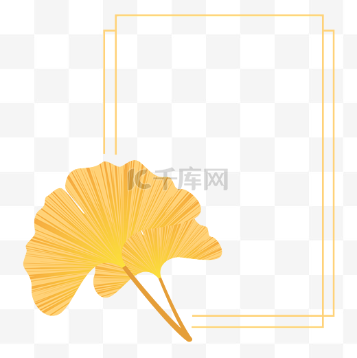 秋季银杏叶唯美边框图片