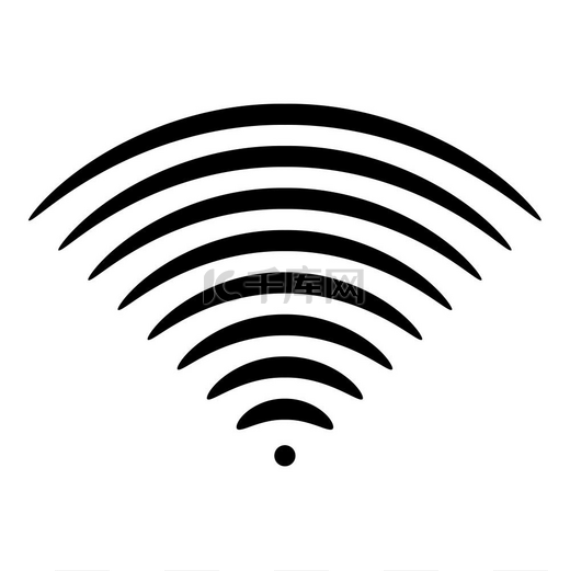 无线电波声音信号单向发射机图标黑色矢量插图平面样式简单图像图片