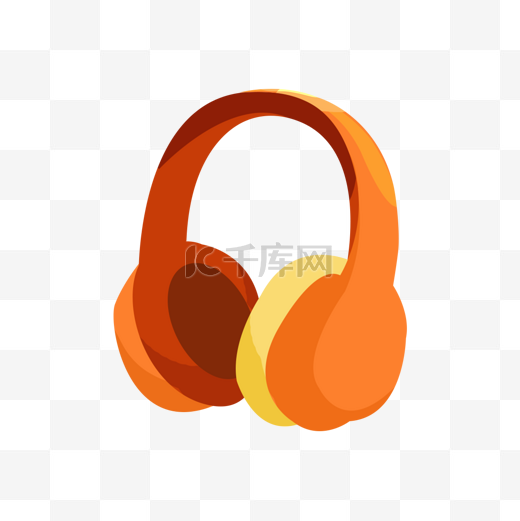 橙色耳机图片听音乐徽标图片