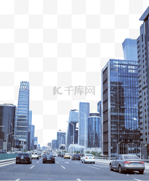 北京繁华都市建筑和车流图片