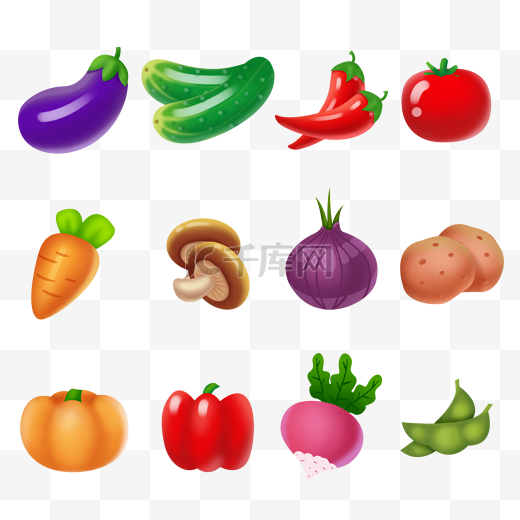 食材蔬菜瓜果图标icon套图图片