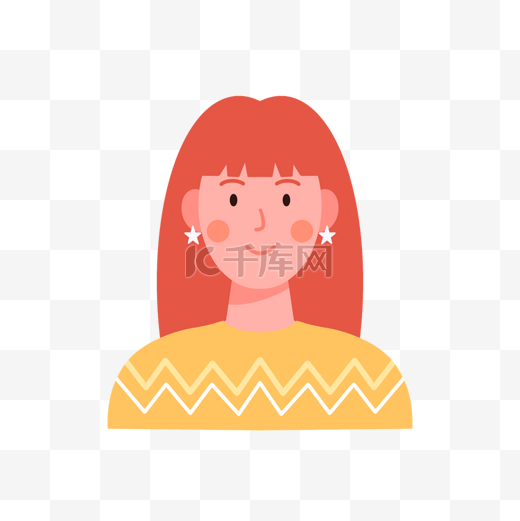 instagram社媒红色头发女士头像图片