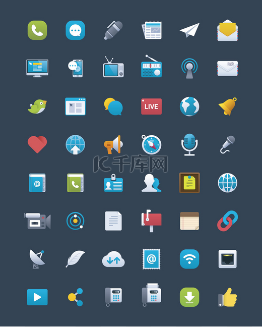 Communication icon set图片