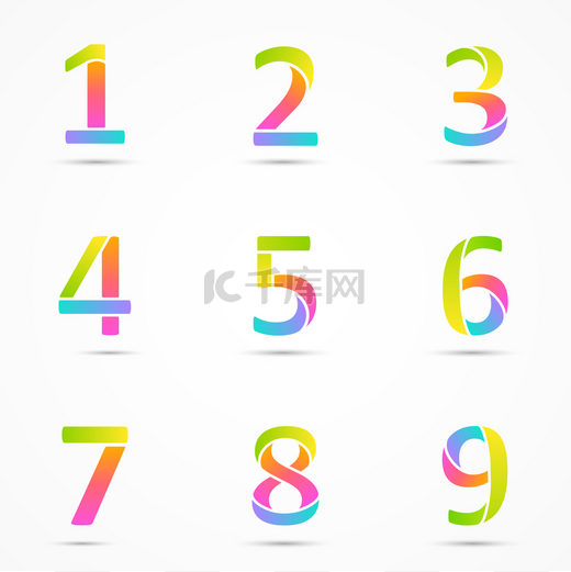 标志编号 1，2，3，4，5，6，7，8，9 公司矢量设计模板设置.图片
