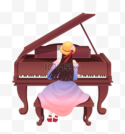 少女弹钢琴艺术生音乐图片