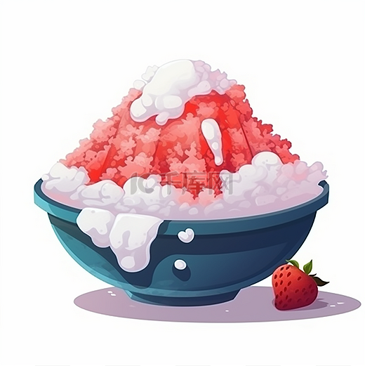 一碗好吃的草莓刨冰图片
