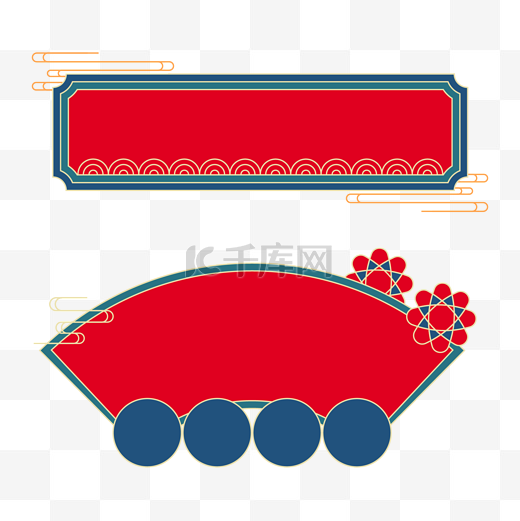 新年国潮风标题框边框春节中国风标题栏喜庆图片