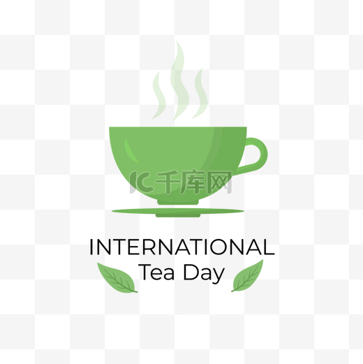 国际茶日绿色泡茶茶杯图片