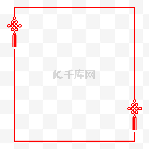 中国风红色中国结简约边框图片