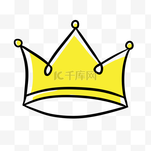 卡通线条黄色王子公主贵族王冠图片