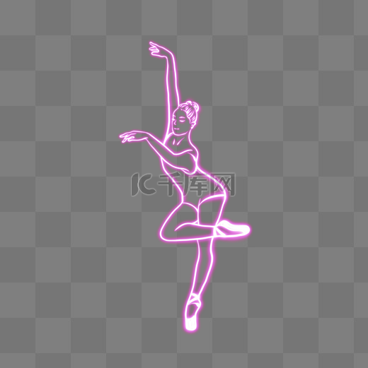 妇女节霓虹灯发光跳芭蕾的女性图片