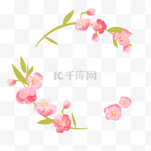 水彩花环花朵花卉边框图片