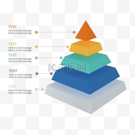 3d彩色商务图表金字塔图片