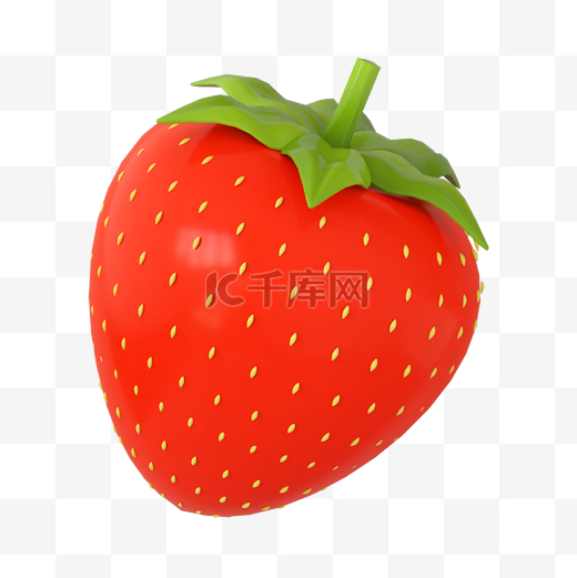 C4D立体3d水果食材草莓图片