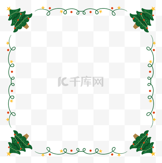 冬季冬天圣诞节植物圣诞树边框图片