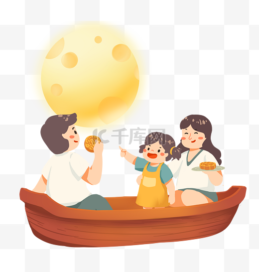 中秋节赏月团圆图片