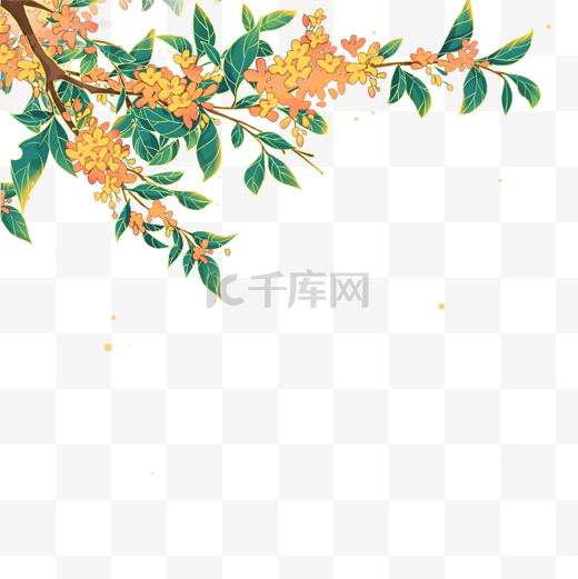 中秋国潮桂花装饰图片