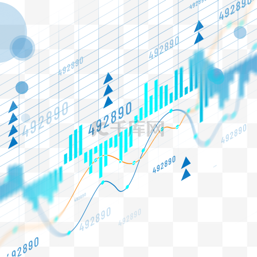股票市场走势图分析蓝色箭头图片