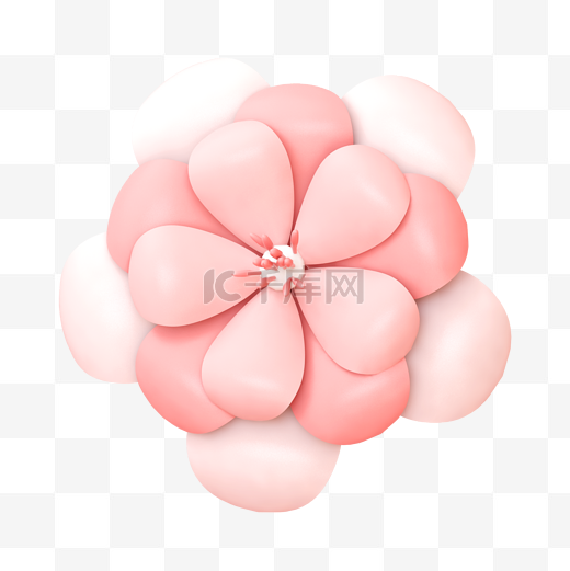 粉色C4D立体春季植物花朵图片
