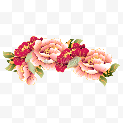国庆国庆节花朵牡丹装饰图片