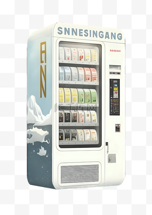 自动贩卖机饮料机卡通可爱扁平风格图片