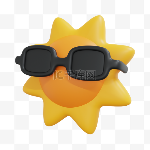3DC4D立体夏日太阳墨镜图片
