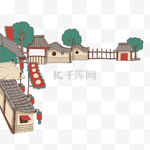 复古古镇乡镇街道古建筑年货节古代图片