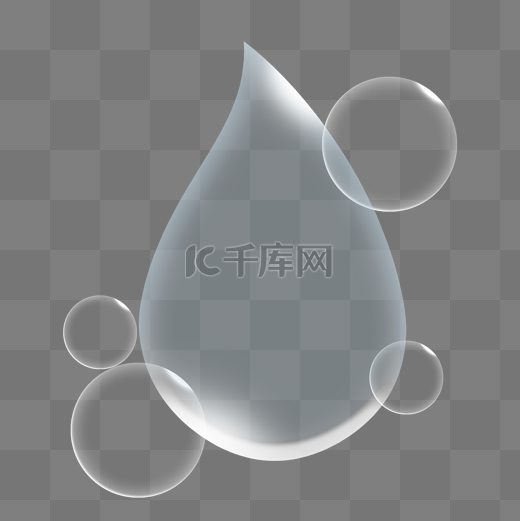 水滴气泡夏天立体水珠透明边框图片