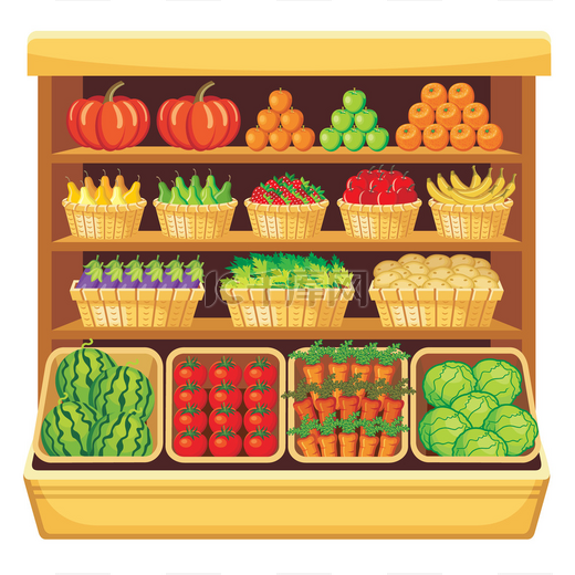 超市。蔬菜和水果.图片