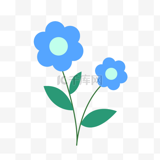 春天花朵盛开的蓝色小花图片