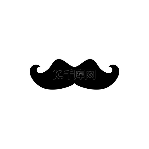 假胡子隔离面部毛发矢量绅士胡子卡通男性嘴的象征绅士胡子隔离理发店标志图片