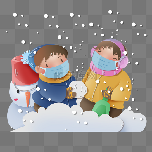 节气大雪二十四节气儿童玩雪图片