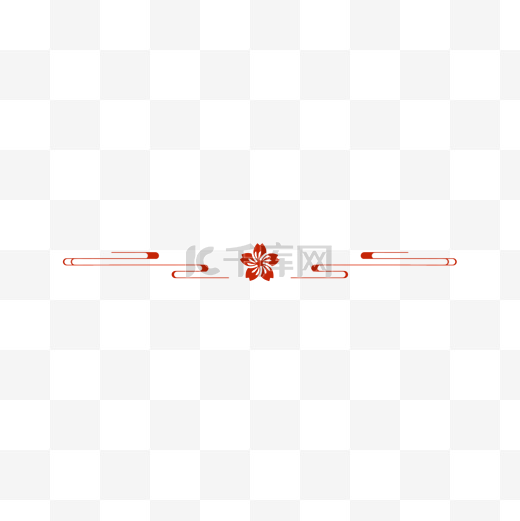 新年新春中式梅花花朵祥云红色分割线图片