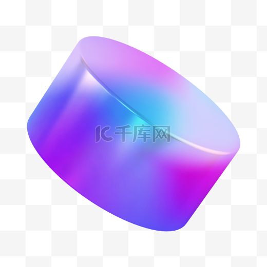 紫色渐变C4D立体酸性几何圆柱体图片